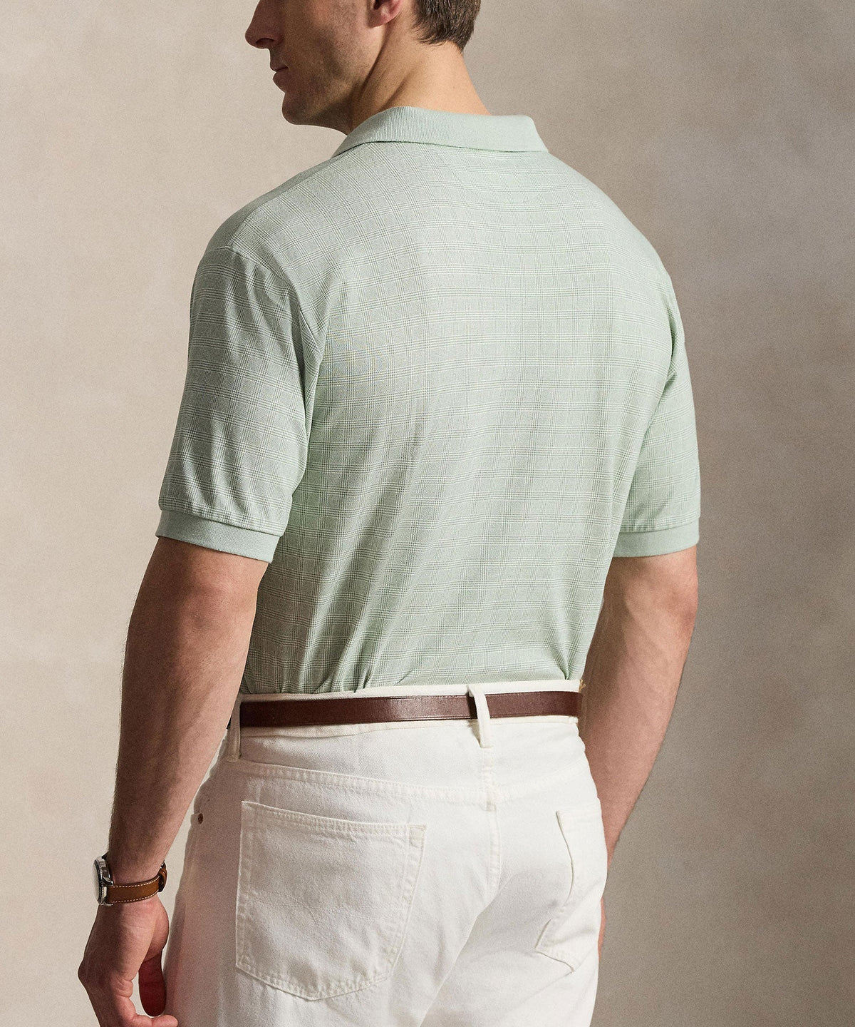 Polo Ralph Lauren Short Sleeve Glen Plaid Stretch Mesh Polo