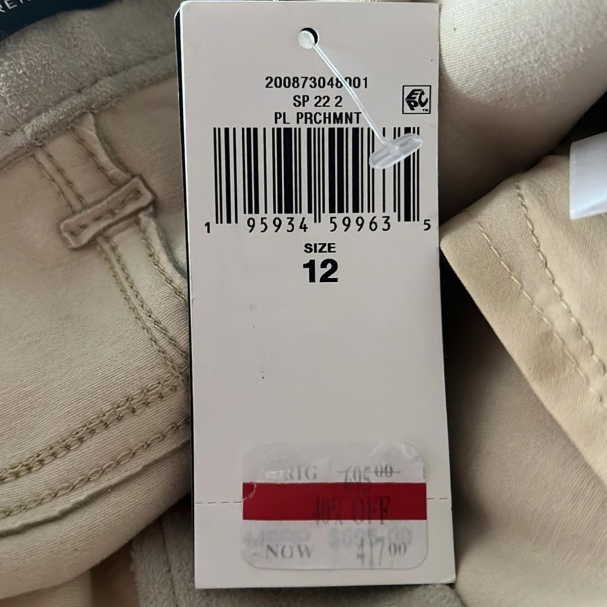 Lauren Ralph Lauren Goat Suede Straight Leg Pants, Size 12 New w/Tag Retail $695