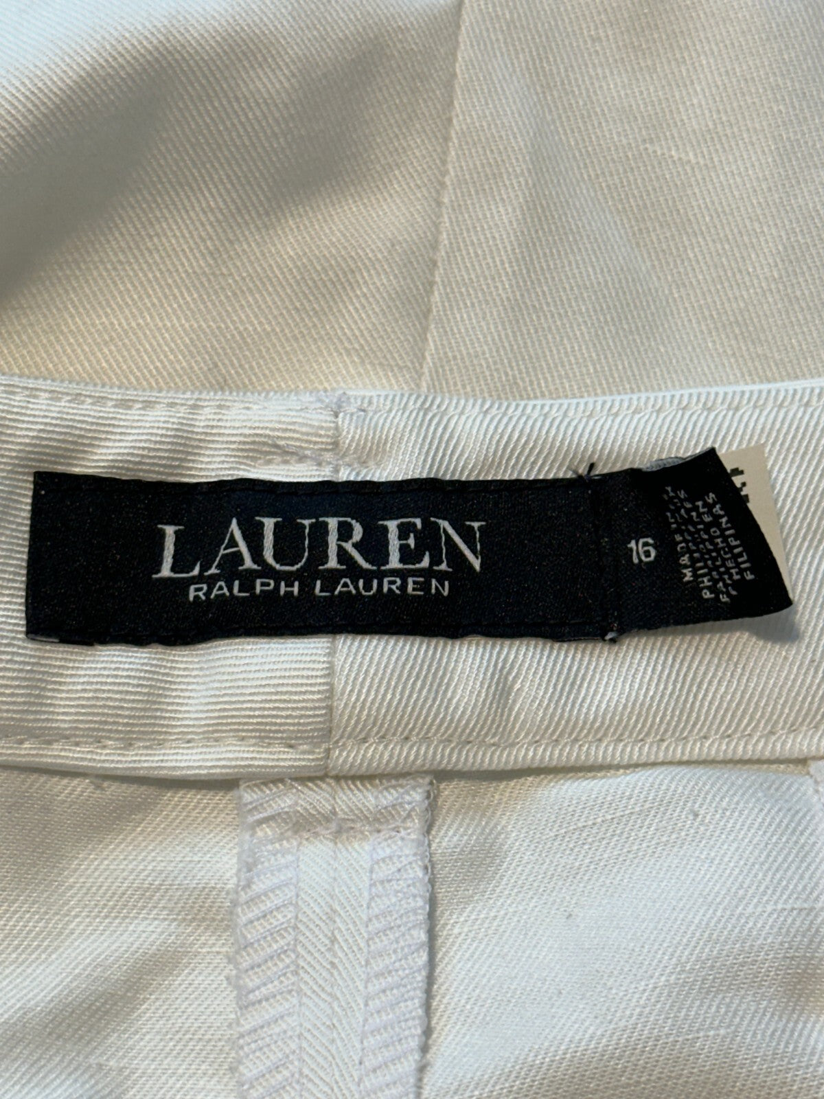 Lauren Ralph Lauren Womens White Straight Leg Cropped Pants Size 16