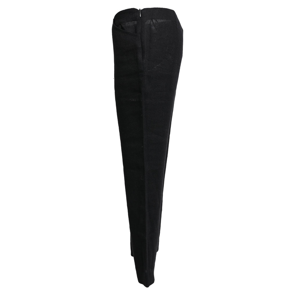 Women's Ralph Lauren Collection Straight-Leg Trousers in Black Linen