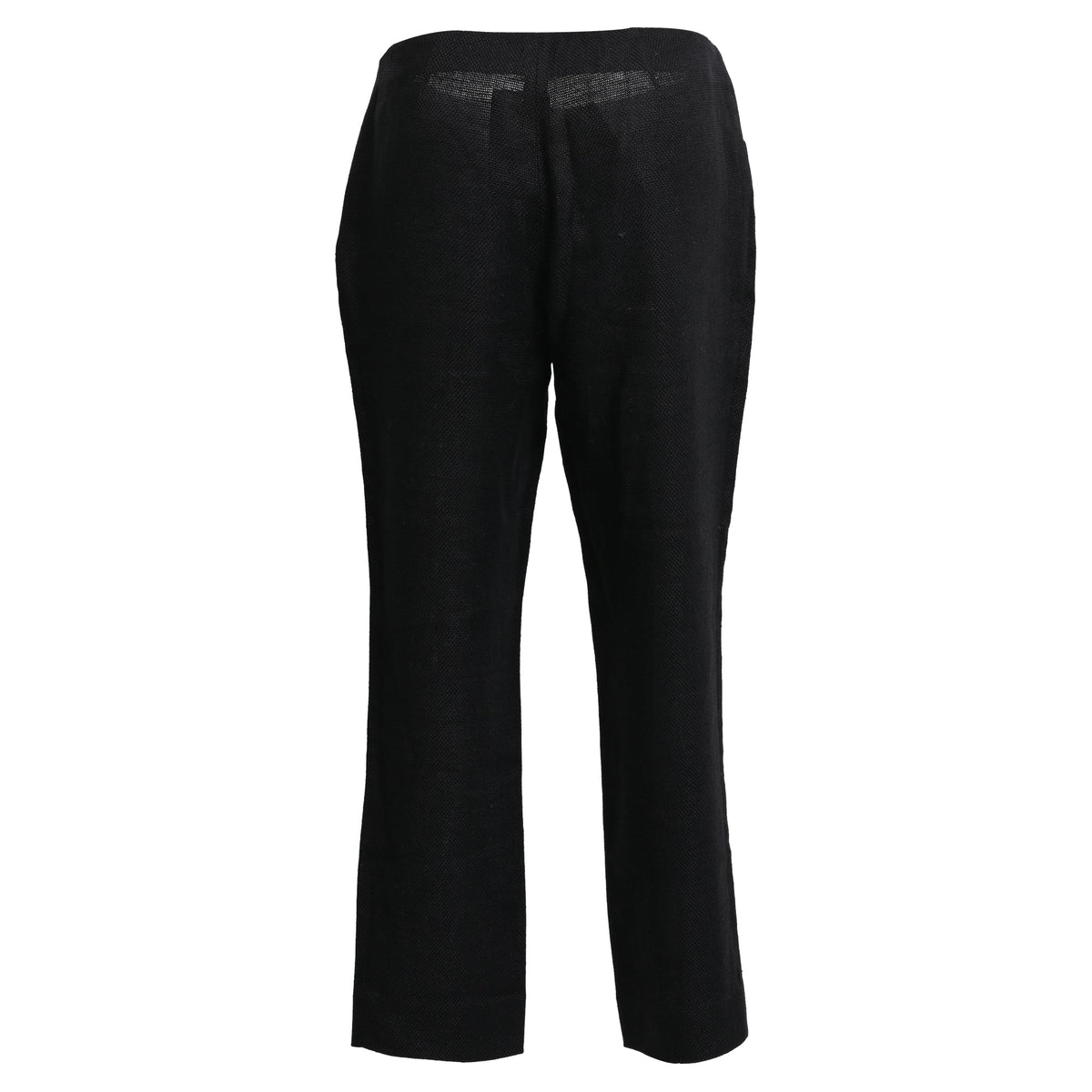 Women's Ralph Lauren Collection Straight-Leg Trousers in Black Linen
