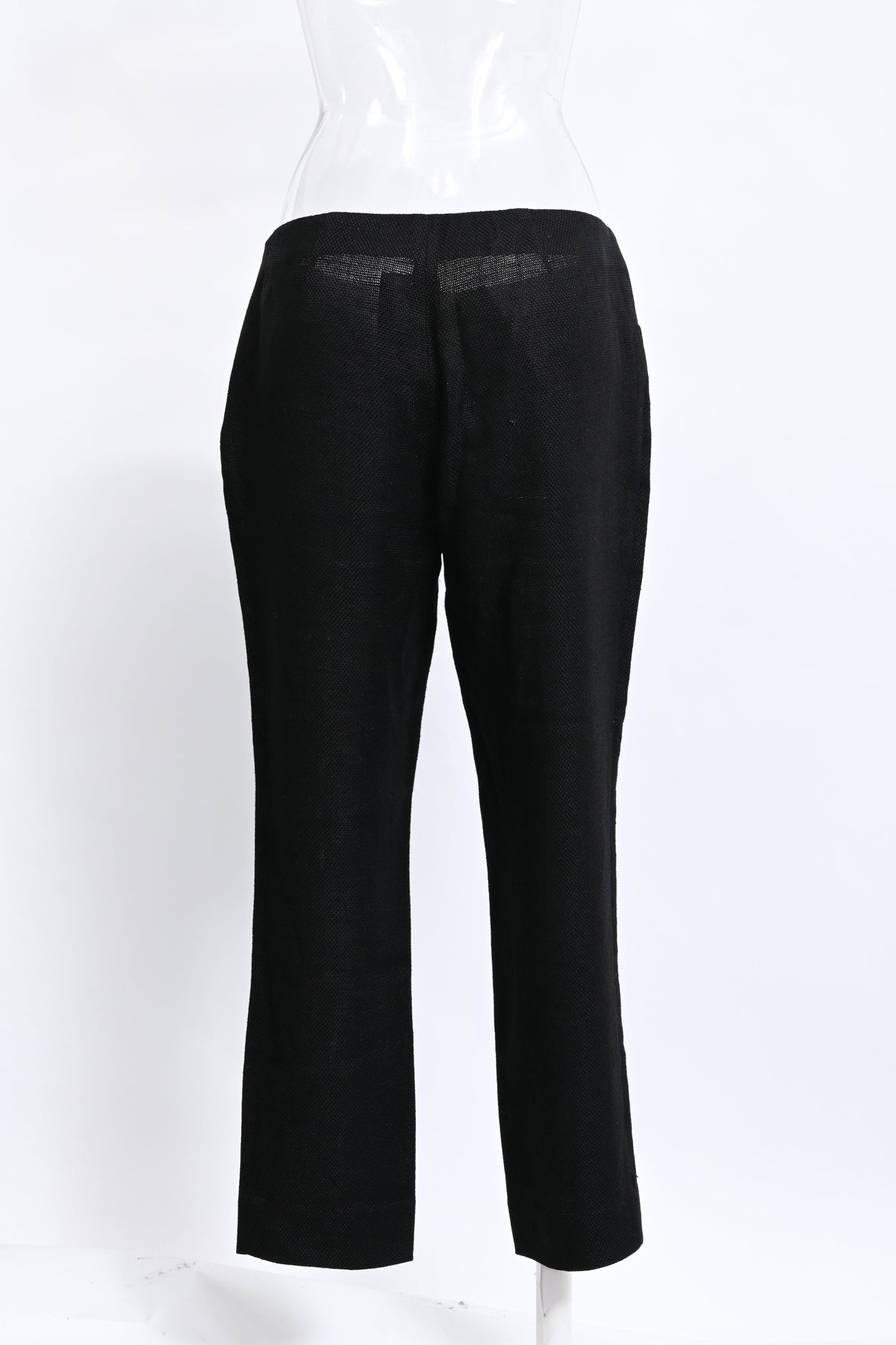 Women's Ralph Lauren Collection Straight-Leg Trousers in Black Linen