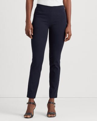 Lauren Ralph Lauren Womens Knit Skinny Dress Pants Lauren Navy 4