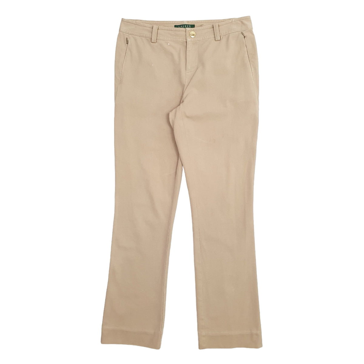 Womens Ralph Lauren Beige Chino Cotton Blend  Trousers UK10