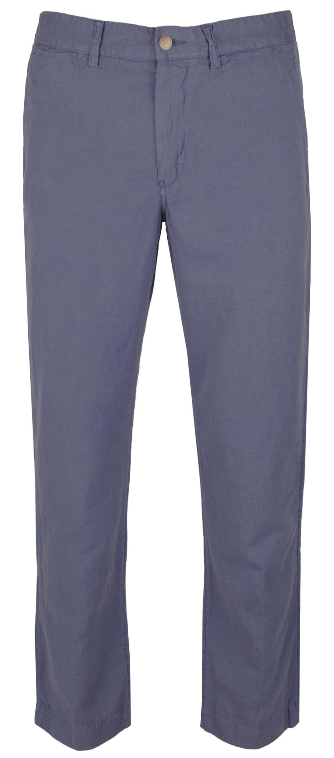 Polo Ralph Lauren Men's Straight Fit Linen Cotton Pants BluH 32x32, Blue Heaven